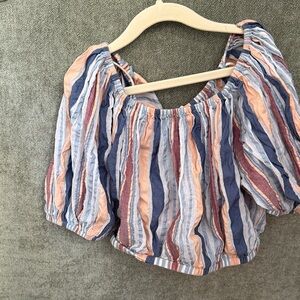Ulla Johnson cropped off the shoulder striped top